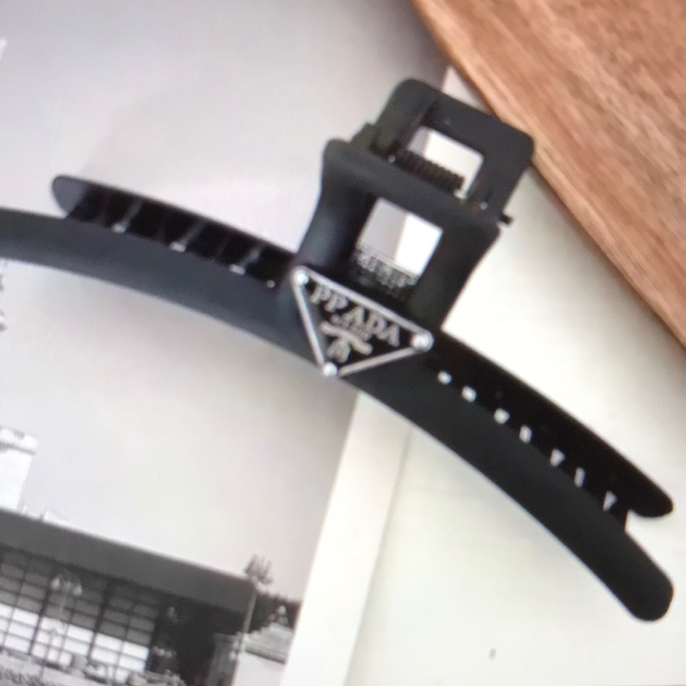 NEW- Prada style “PPADA” Black Hair Clip